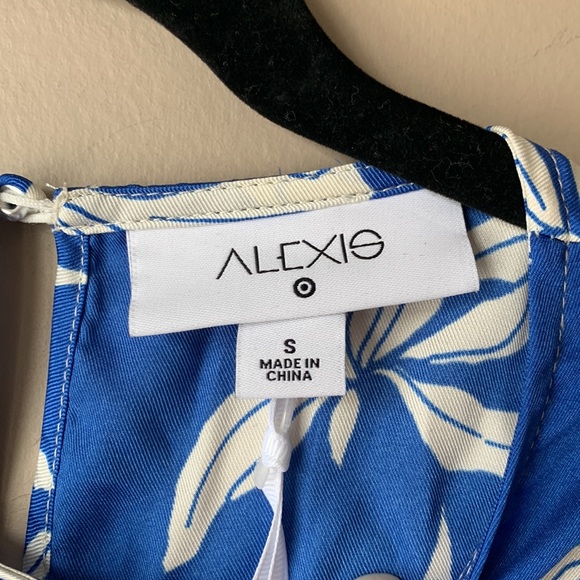 NWT Alexis x Target blue and white long sleeve dress sm - Picture 3 of 8
